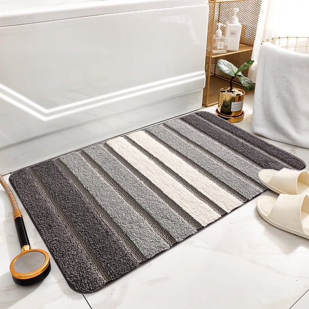 Alfombra Absorbente para Puerta de Baño, 50x80cm, Suave Alfombra de Nylon y Spandex para Entrada, Dormitorio, Sala de Estar – Tapete Antideslizante de Secado Rápido en Gris/Verde/Púrpura