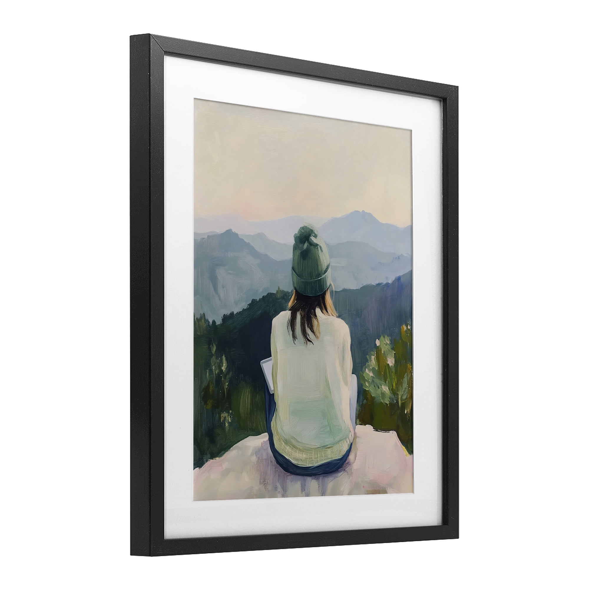 Stupell Industries Mindful Solitude Meditation View Black Framed Print Under Glass, design by The Prints Vibe