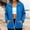 Blue, variant on WRFWUL Womens Full Zip Jacket Stand Collar Long Sleeve Casual Outerwear Lightweight Fleece Cardigan Fall Winter Warm Coat