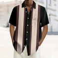 thumbnail image 2 of Mens Bowling Shirts 1950s Casual Short Sleeve Button Up Contrast Shirt Summer Color Block Cuban Shirts Black XXL, 2 of 4