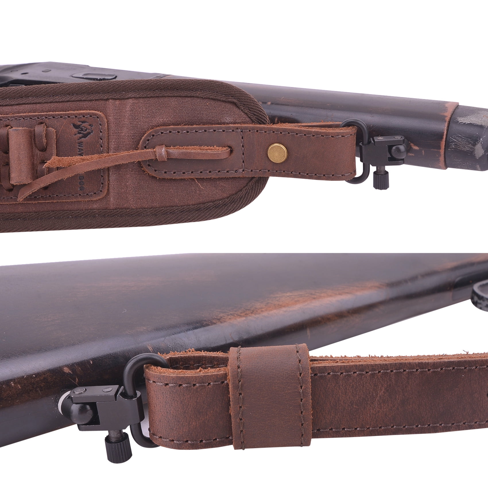 Leather Canvas Rifle Sling Gun Ammo Holder Slots Strap with Swivels for .30/30 .357 Ammo  Hunting GIFTS