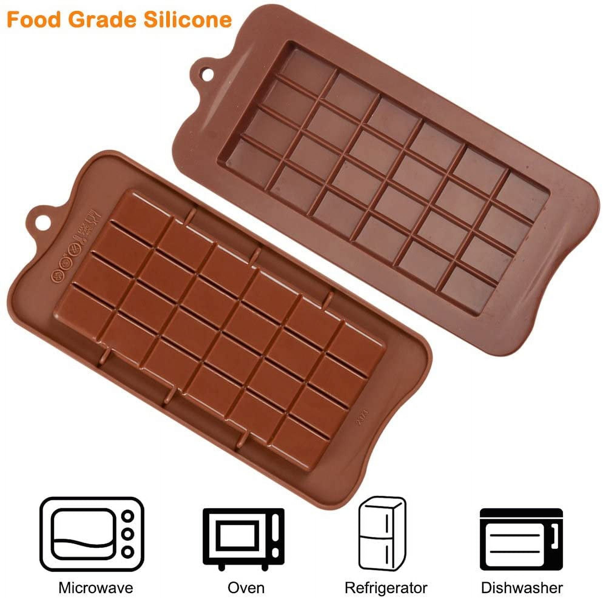Chocolate Molds, Set Of 4 Packs Food Grade Non-Stick Silicone Protein And  Energy Bar Molds 