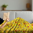 thumbnail image 3 of Food Soft Flannel Fleece Throw Blanket, Funny Cartoonish Fast Food with Fries Hot Dog Hamburger Strawberry Milkshake, Cozy Plush for Indoor and Outdoor Use, 60" x 80", Yellow Multicolor, by Ambesonne, 3 of 5