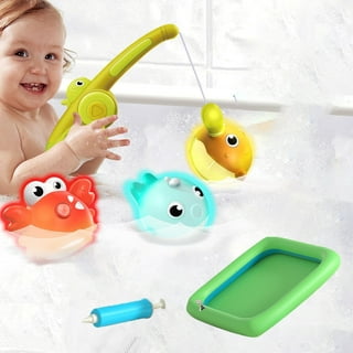 Baby Bath Toys, Freekite Fishing Game Set with 8 Cute Little Sea Animals  and a Fishing Net, Toddler Bath Pool Beach Bathtub Toys for 1 2 3 4 5 Years