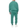 thumbnail image 3 of Nokdvo Men's 2 Piece Outfits Crewneck Long Sleeve Sweatsuit Set Solid Color Stretchy Tracksuit with Pockets Jogging Casual Athletic Outdoor Fashion Sweatshirt and Sweatpants,Turquoise 2XL, 3 of 4