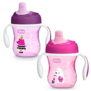 Chicco Semi-soft Spout Trainer Sippy Cup 7oz Pink/Purple 6m+ (2pk)