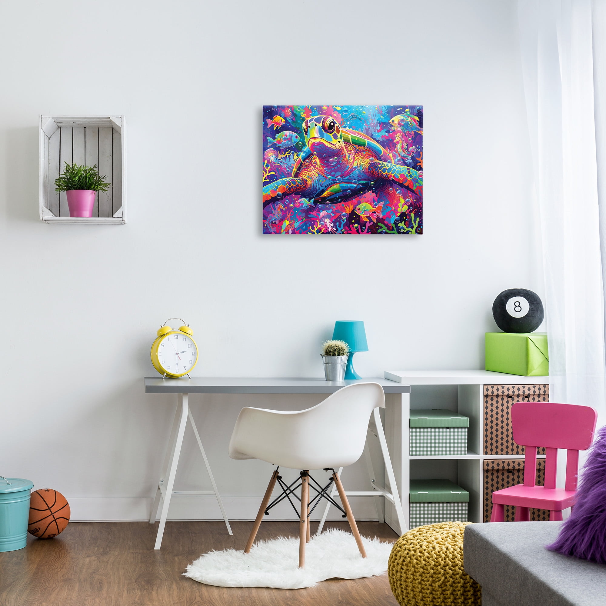 Stupell Industries Modern Underwater Animals Animals & Insects Painting Gallery Wrapped Canvas Art Print Wall Art, 30 x 24