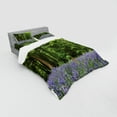 thumbnail image 2 of Ambesonne Floral Bedding Set 4 Pcs, Bluebell Flowers Forest, Queen, Purple Green, 2 of 2