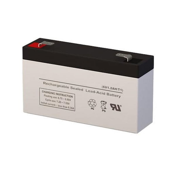 NP1.2-6FR 6 Volt 1.2 AmpH SLA Replacement Battery with F1 Terminal