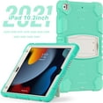 thumbnail image 6 of XYX Case for 10.2 inch iPad 9th/8th/7th Generation (2021/2020/2019), Dual Layer Slim Heavy Shockproof Rugged Protective Cover Case with Kickstand (Mint Green), 6 of 7