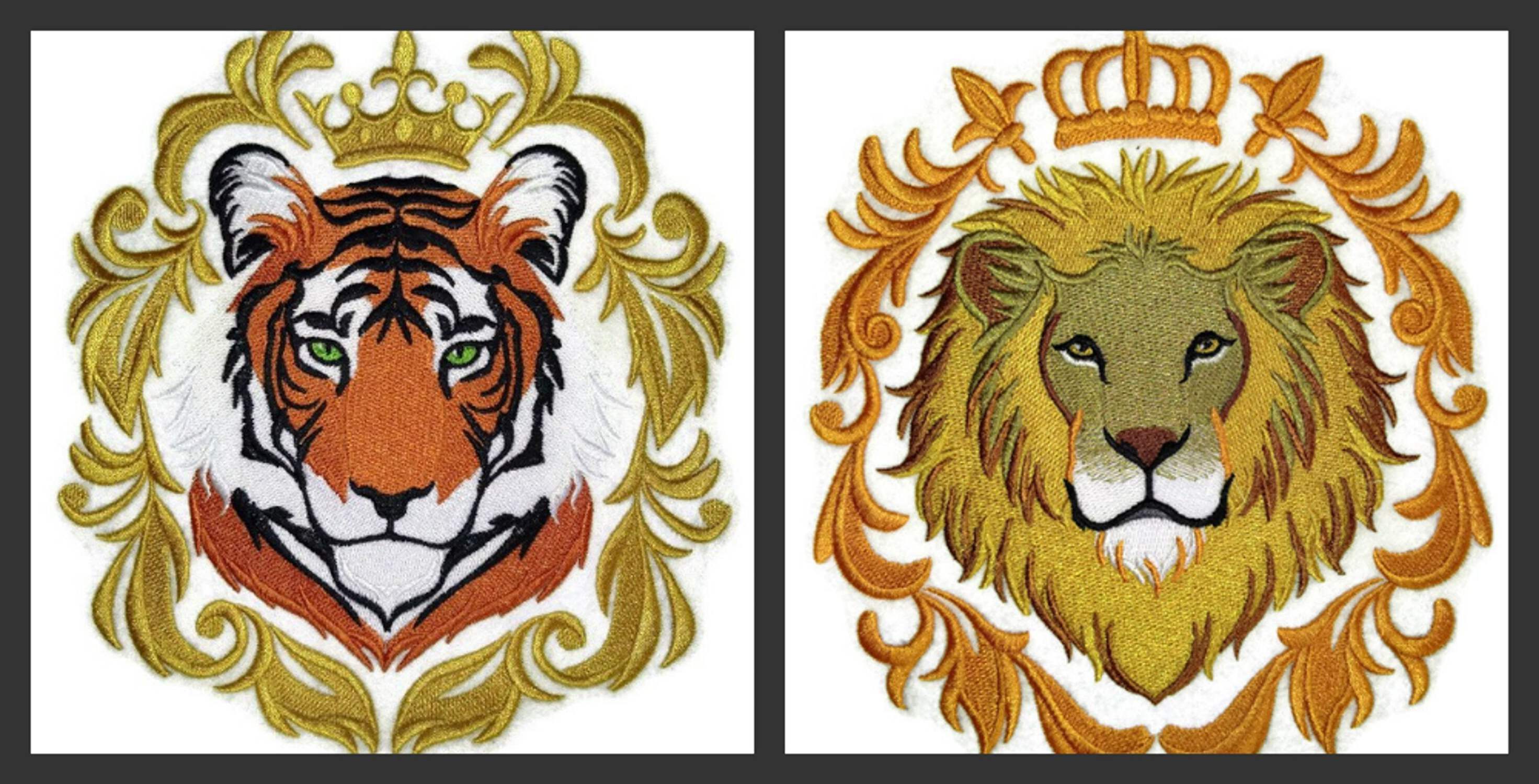 Animal Kingdom [Mighty Lion] Embroidered Iron on/Sew patch [6.65" X 7.8"]