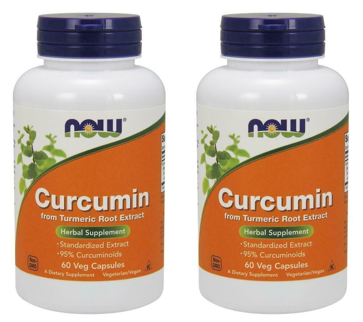 Now Foods Curcumin Turmeric Root Extract 60 vcaps, Heart & Joint Health 2 Packs