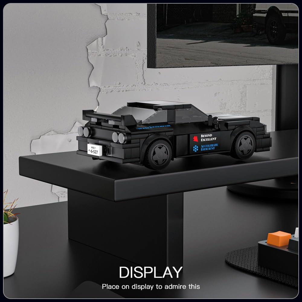 Car Building Toys with Acrylic Display Case Model Race Car Toy Building Blocks Kit, Collectible Racing Vehicle Set