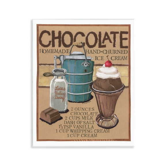 Stupell Industries Chocolate Ice Cream Food & Beverage Painting Unframed Art Print Wall Art, 11 x 14