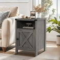 thumbnail image 6 of 4 Ever Rustic Wood Bedside Night Stands, Set of 2, Farmhouse Style, Grey Wash, 6 of 6