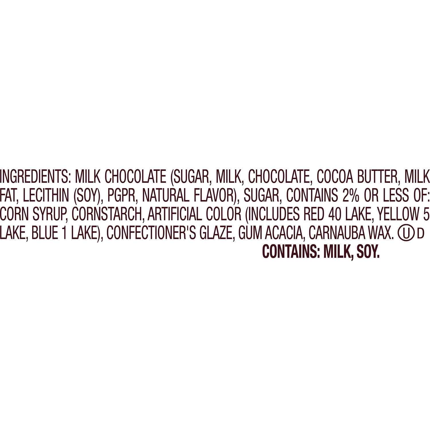 Hershey's Hershey-Ets Candy Coated Milk Chocolate Christmas Candy Stocking Stuffers, Plastic Cane 1.4 oz