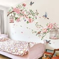thumbnail image 4 of Cherry Blossom Tree Branch Wall Decals Pink Flower Birds Wall Stickers Flower poster DIY Peel and Stick Bedroom Living Room Sofa TV Background Wall Decor, 4 of 10