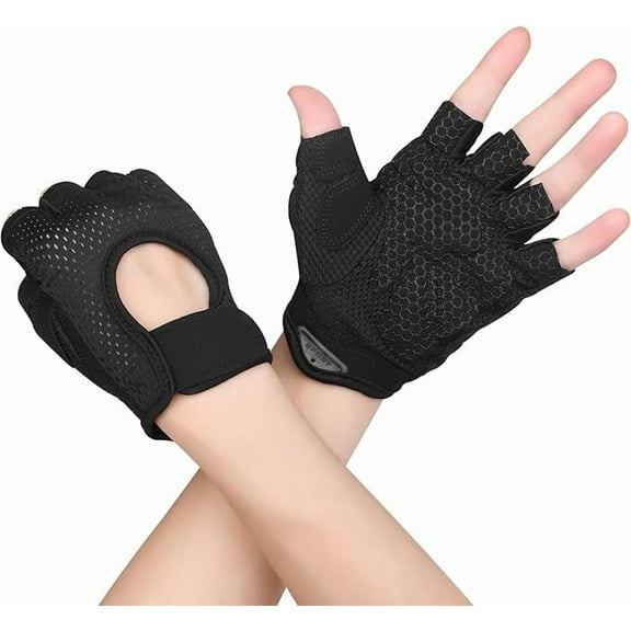 Fitness Gloves Women's Men's Training Gloves Pack of 2 Non-Slip Silicone Breathable Sports Gloves for Weightlifting Strength Training, Palm Protection, Cycling, Movement