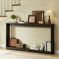 thumbnail image 3 of CQSXDA Versatile Black Wooden Console Sofa Table 70.1" Long With Corrugated Texture for Entryway and Narrow Spaces, 3 of 11