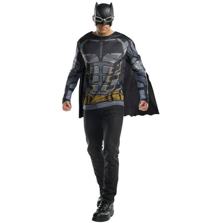 Justice League Tactical Batman Adult Long Sleeve Costume Top with Removable Cape and Mask