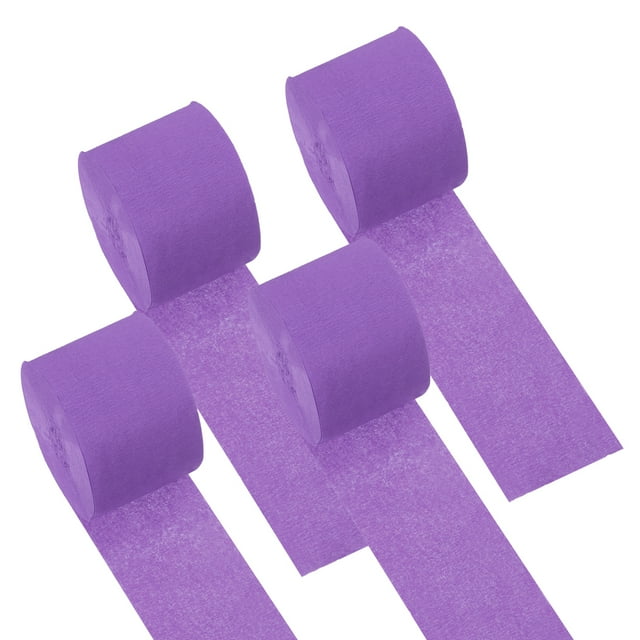 Unique Bargains 1.8 Inch Crepe Paper Streamer, 4 Roll 328ft Soft Paper Streamer Crepe Paper Sheet, Purple