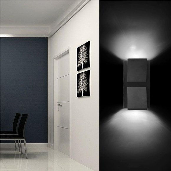 Lámpara De Pared Led De 6 W Hacia Arriba Y Hacia Abajo, Luz Nocturna, Doble Cabezal Para Ktv Bar, Dormitorio, Sala De Estar, Restaurante (Ac85-265V) Vogacara HA024575-02