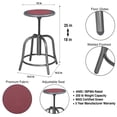 thumbnail image 3 of Vince Swivel Stool with Steel Seat, Grey Frame, Grey Seat with Burgundy Center, 3 of 7