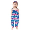 thumbnail image 2 of Odeerbi 2-13 Years Toddler Girls Summer Hawaiian Jumpsuit Beach Tropical Print Camisole Romper Casual Breathable Comfortable Overalls Strap Bib Overall Pants Playsuit, 2 of 4