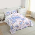 thumbnail image 3 of Manfei Princess Ribbon Child Bedding Comforter Set, Pink Blue Princess Twin Comforter Sets, Romantic Rose Flower Reversible Bedding Set, Ultra Soft Home Decor, 2pcs, 3 of 8