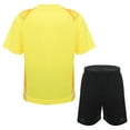 thumbnail image 2 of Alvivi Kids Boys Football Uniform Soccer Jersey Short Sleeve T Shirt Tops with Drawstring Shorts Set Yellow 11-12, 2 of 7