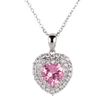 thumbnail image 1 of Collar para Mujer de Plata .925 con Zirconia Cúbica, LuckyLy  Cadena y Dije de Corazón Brillante – Joyería Ideal como Regalos para Mamá y Regalos para Mujer San Valentín y Navidad, Modelo Zaria rosa, 1 of 7
