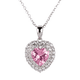 thumbnail image 1 of Collar para Mujer de Plata .925 con Zirconia Cúbica, LuckyLy  Cadena y Dije de Corazón Brillante – Joyería Ideal como Regalos para Mamá y Regalos para Mujer San Valentín y Navidad, Modelo Zaria rosa, 1 of 7