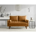 thumbnail image 2 of Pemberly Row 58" Upholstered Modern Velvet Loveseat in Ginger Brown, 2 of 5