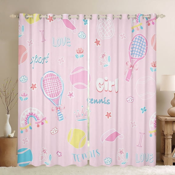Feelyou Baseball Softball Black Out Curtains, Sports Lover Curtains Pack of 2 (42x63 Each)