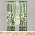 thumbnail image 2 of Ambesonne Leafy Design Curtains, Boho Art Jungle Leaves, Pair of 28"x63", Laurel Green Champagne, 2 of 2