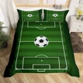 thumbnail image 2 of 2024 Football Duvet Cover Ball Sports Bedding Set Green Football Field Comforter Cover Microfiber Soccer Quilt Cover Twin Size, 2 of 7