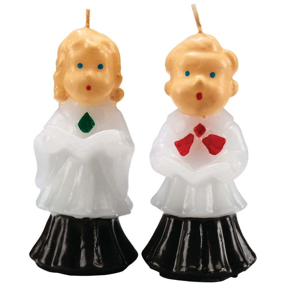 Vintage Christmas Caroler Candle Pair