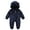 Navy, variant on Newborn Baby Fleece Footie Snowsuit Winter Onesie Cartoon Warm Hooded Outfits for Girls Boys Pink 0-3 Months
