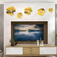 thumbnail image 3 of 5pcs 3D FlowerS Wall Sticker TV Acrylic Mirror Decor Acrylic Background Home Decoration DIY Mirror Wall Stickers, 3 of 6