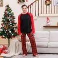 thumbnail image 2 of Christmas Pajamas for Family Matching Outfits Casual Long Sleeve Top and Plaid Pants Pajama Set 2023 Xmas Family Jammies Matching Holiday Pajamas Sets Sizes M-3X, 2 of 8