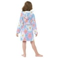 thumbnail image 7 of FORMRS Niños Bathrobe Unisex Hooded Robe Soft Plush Pajamas Sleepwear, Size 10-12T, Pink Daisy, 7 of 7