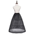 thumbnail image 5 of CYYPLAS Women's 3 Hoop a-Line Floor Length Black Wedding Ball Gown Petticoat Underskirt for Bridal Regular 1PC, 5 of 5
