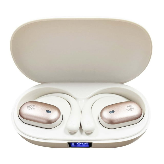 Wireless Bluetooth Earphones With Bone Conduction Technology Ear-Mounted Non-Insert Design Digital Display Noise Reduction IPX7 Waterproof For Sports