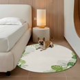 thumbnail image 2 of Tropical Palm Leaves Round Area Rug 5Ft Washable Circle Rugs for Living Room Bedroom, Summer Green Botanical Leaf Plants Non-Slip Carpet Floor Mats Indoor Outdoor Carpet Runner Aesthetic Home Decor, 2 of 8