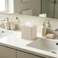 thumbnail image 4 of Funda de pañuelos de cuero con acabado de piel sintética, diseño cuadrado para sala de estar, baño y mesa de comedor, 14x14x14 cm, negro, blanco, caqui, verde., 4 of 6