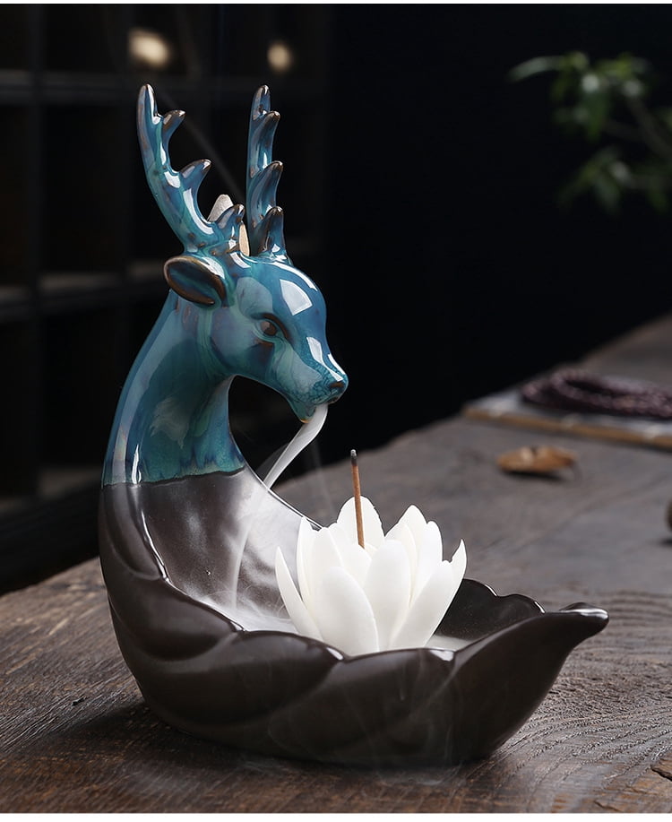 Mascot Desktop Decoration Ceramic Flower Incense Sticks Holder Incense Cone Burner
