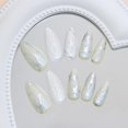 thumbnail image 3 of Yihuala 24 Pieces Glowing False Nails Set Crystal Starry Manicure Set With Cats Eye Effect Professional Salon, 3 of 8