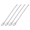 thumbnail image 1 of Inoxidable Acero Cuchara Pajitas, 4uds 8.7 Reutilizable Metal Largo Mango Pajitas Cuchara Pala Forma Beber Pajitas para Batido Bebidas Cóctel, Plata, 1 of 7