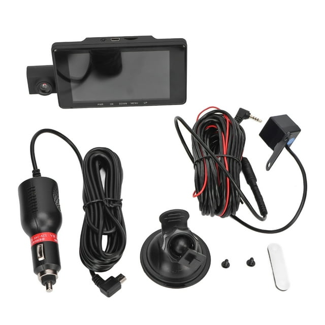Dash Cam 4 pulgadas HD 1080P Detección de movimiento inteligente Grabadora de video de conducción delantera y trasera A6