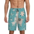 thumbnail image 2 of Picia Teal Mama Llama Pajama Shorts for Men, Men's Pajama Bottoms, Sleepwear,Short Pajama Pants-XX-Large, 2 of 9